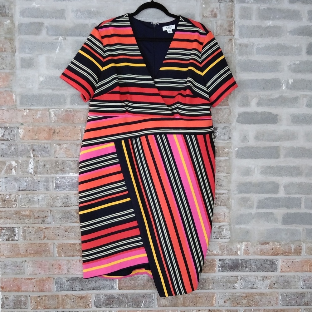 Cato stripped fitted dress